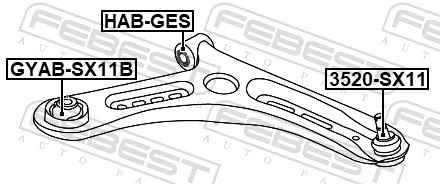 GYABSX11B Febest Сайлентблок переднього нижнього важеля
