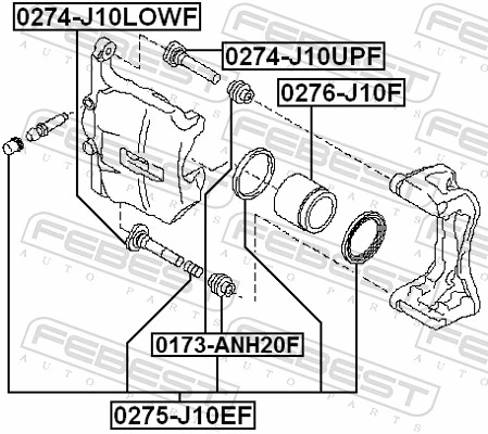 0274J10UPF Febest Напрямна супорта переднього, верхня