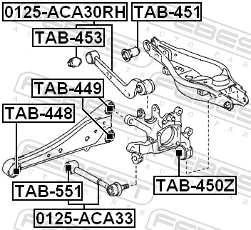 TAB551 Febest Сайлентблок амортизатора переднього