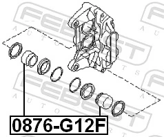 0876G12F Febest Поршень гальмівного супорта переднього