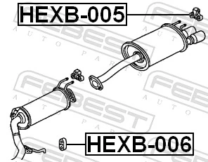 HEXB005 Febest З'єднувальні елементи, система випуску