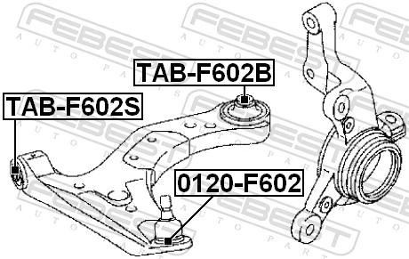 TABF602B Febest Сайлентблок переднього нижнього важеля