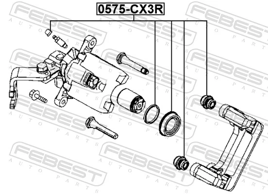 0575CX3R Febest Ремкомплект заднього гальмівного супорта
