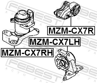 MZMCX7RH Febest Права подушка мотора