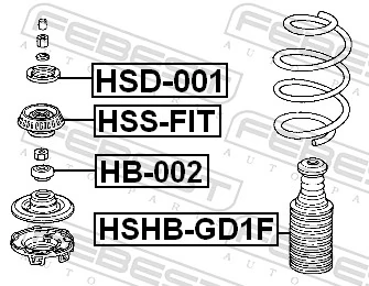 HSSFIT Febest Кріплення переднього амортизатора