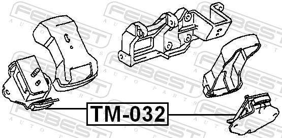 TM032 Febest Подушка (опора) двигуна, ліва/права