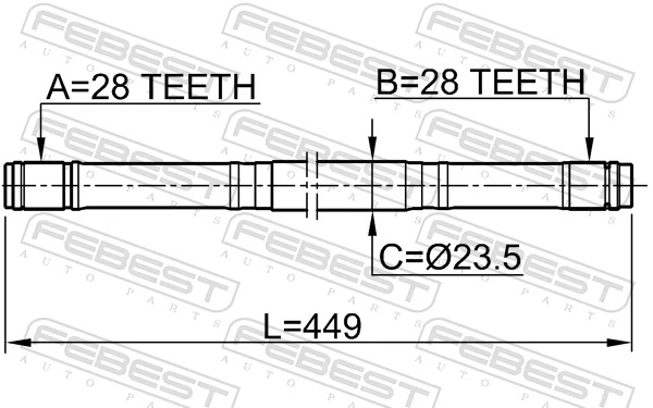 0312EK3RH Febest Привід передній правий