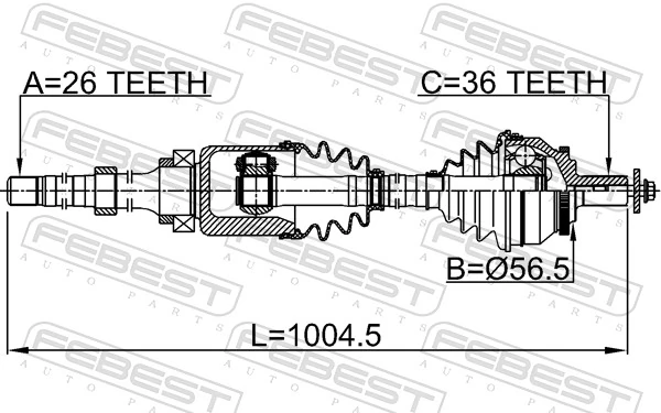 BB8430 Posterparts Привід передній правий