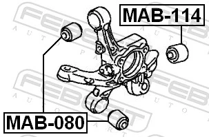 MAB114 Febest Сайлентблок задньої підвіски