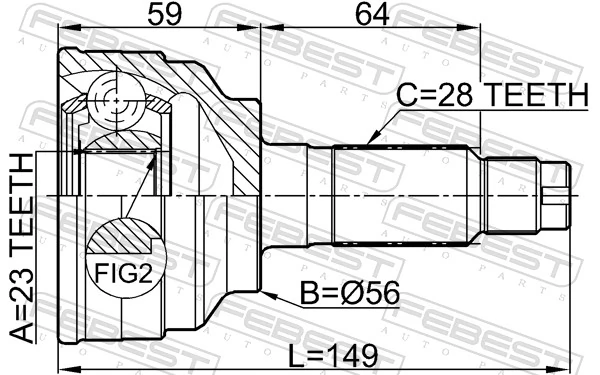 ШРУС зовнішній передній 3799036 Ford