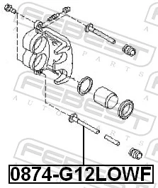 0874G12LOWF Febest Напрямна супорта переднього, нижня