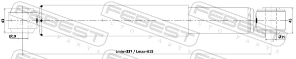 02110010R Febest Амортизатори задні