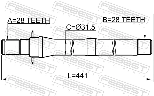 1212IX35MT6 Febest Промвал