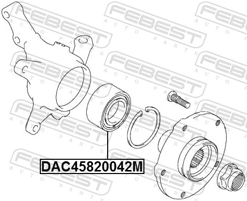 DAC45820042M Febest Підшипник маточини передньої