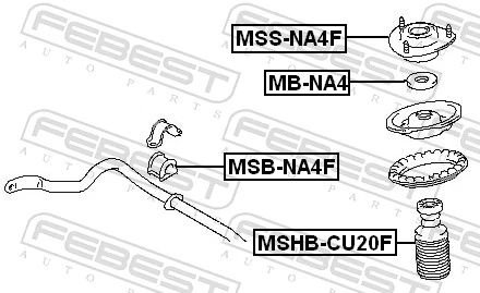 MSBNA4F Febest Втулка стабілізатора переднього
