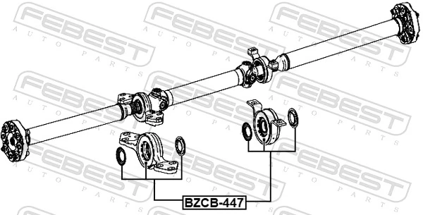BZCB447 Febest Підвісний підшипник карданного валу