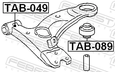 TAB089 Febest Сайлентблок переднього нижнього важеля