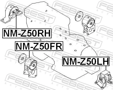 NMZ50FR Febest Подушка передньої опори двигуна