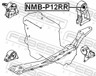 NMBP12RR Febest Задній сайлентблок двигуна