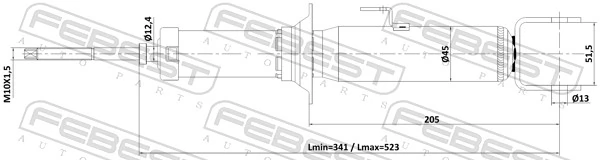 20110003R Febest Амортизатори задні