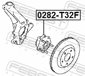 0282T32F Febest Маточина (передня)