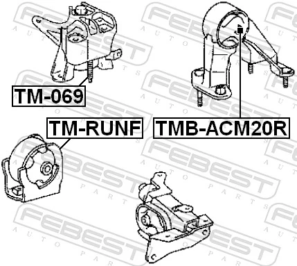 TMBACM20R Febest Задній сайлентблок двигуна