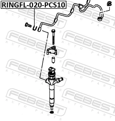 RINGFL020PCS10 Febest Шайба форсунки верхня