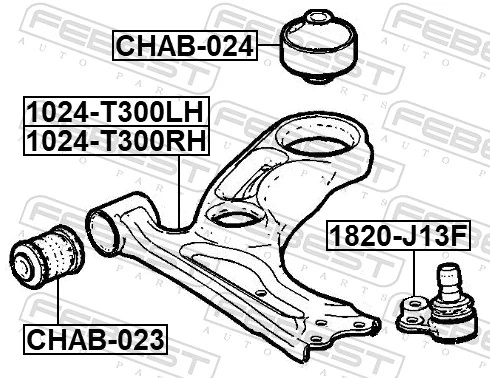 1024T300LH Febest Поперечний важіль