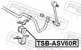 TSBASV60R Febest Прокладка стабільзатора заднього