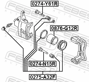 0275A32F Febest Ремкомплект гальмівної системи