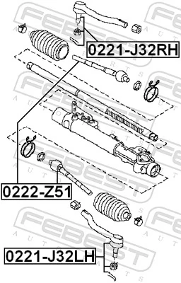 0222Z51 Febest Тяга рульова ліва