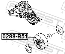 0288R51 Febest Ролик приводного ременя, паразитний