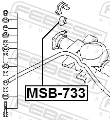 MSB733 Febest Прокладка стабільзатора заднього