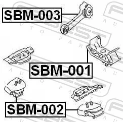 SBM002 Febest Подушка (опора) двигуна, ліва/права