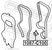 1087C100 Febest Ролик натягувач