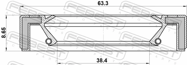 95GAS40630909C Febest Сальник переднього моста