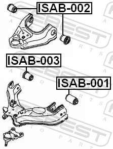 ISAB002 Febest Сайлентблок переднього верхнього важеля