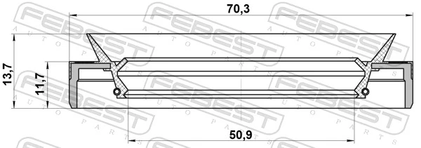 95MES52701214R Febest Сальник хвостовика редуктора заднього моста