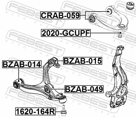 CRAB059 Febest Сайлентблок переднього верхнього важеля