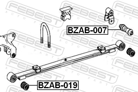 BZAB019 Febest Сайлентблок задньої ресори, передній
