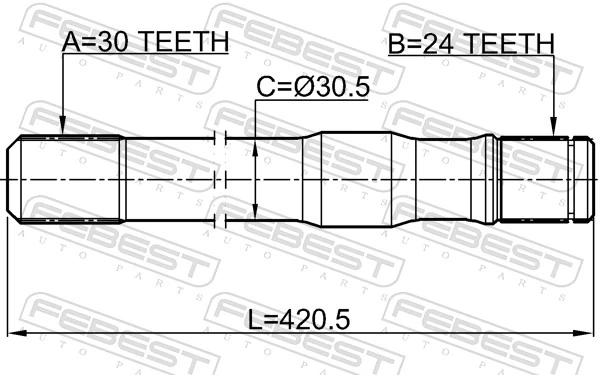 0112HZJ79RH Febest Привід передній правий
