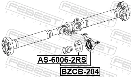 BZCB204 Febest Підвісний підшипник карданного валу