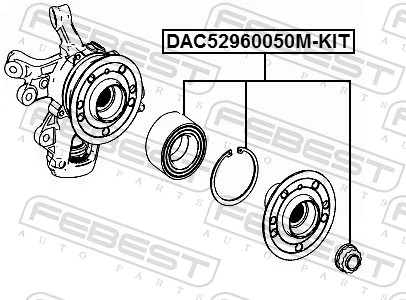 DAC52960050MKIT Febest Підшипник маточини передньої