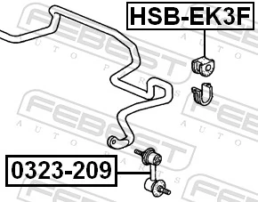 HSBEK3F Febest Втулка стабілізатора переднього