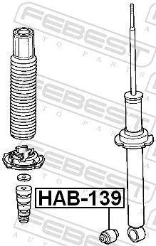 HAB139 Febest Сайлентблок амортизатора заднього