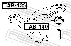 TAB140 Febest Сайлентблок переднього нижнього важеля