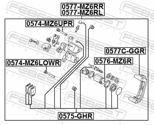 Ремкомплект супорту гальмівного заднього Goodrem RK67380 ціна, від 6.18 USD