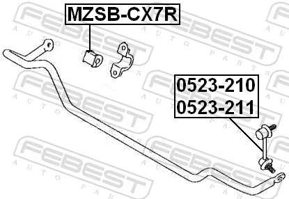 MZSBCX7R Febest Прокладка стабільзатора заднього