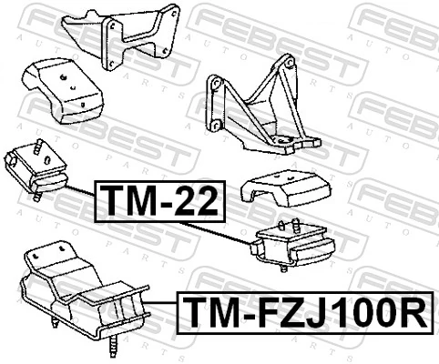 TM22 Febest Подушка передньої опори двигуна
