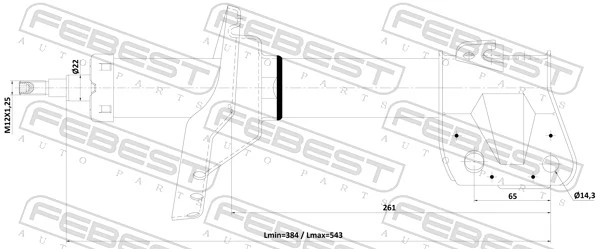 Амортизатор передньої підвіски, лівий Subaru 20310FJ092 ціна, від 88.68 USD